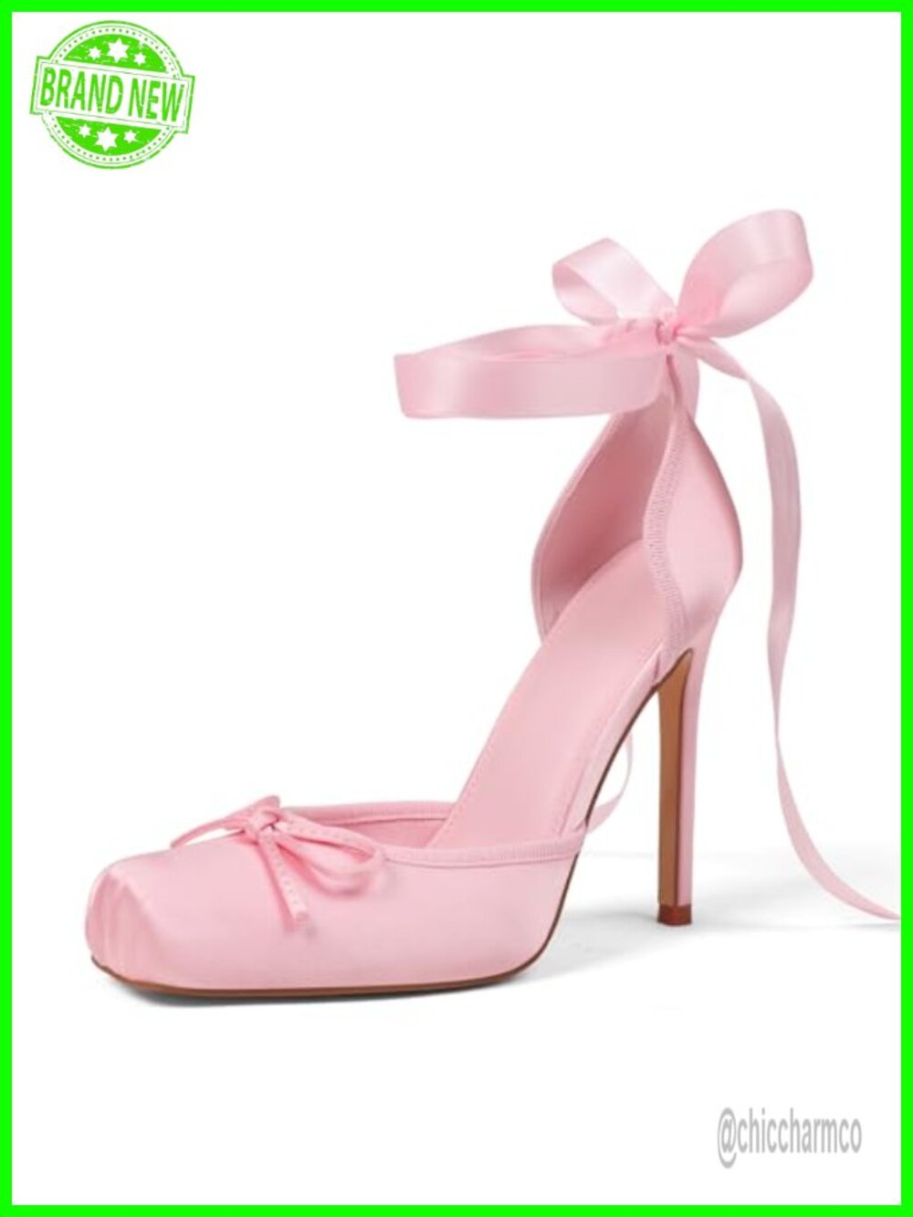 Closed Toe Stiletto Heels with Bow and Lace-Up Straps